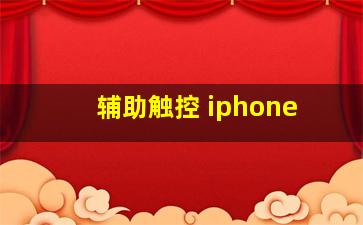 辅助触控 iphone